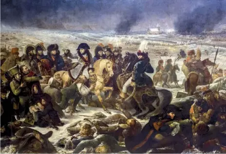  ??  ?? « Napoléon Bonaparte sur le champ de bataille d’Eylau », peinture d’Antoine-Jean Gros datant de 1808.