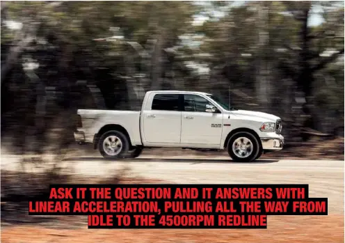  ??  ?? Select 4WD Auto on gravel and the Ram 1500 offers plenty of grip.