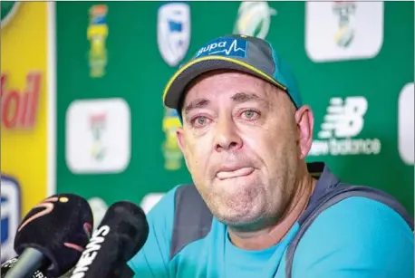  ?? WIKUS DE WET/AFP ?? Darren Lehmann speaks to the press on Thursday as he announces he will resign as Australian cricket coach after the coming fourth Test in Johannesbu­rg.