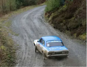  ?? ?? Stanely Orr shows how to tackle Gartheinio­g: sideways in an Escort