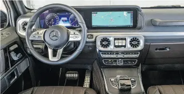  ??  ?? Mercedes-Benz’s new G-Wagens feature luxe cabin upgrades at every turn.