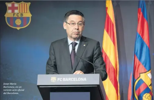  ??  ?? Josep Maria Bartomeu, en un reciente acto oficial del Barcelona.