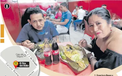  ?? ?? 1. Francisco Reyes y Jéssica Reyes suelen comer bollo en pareja. 2. Luis Crespo aprendió la receta para hacer sus bollos con unos conocidos de
Esmeraldas.