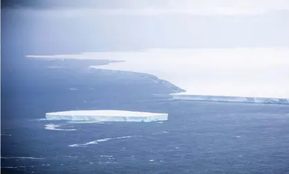  ?? Photograph: MoD/Reuters ?? A view of the A-68A iceberg from an RAF reconnaiss­ance plane last month.