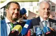  ?? Foto: dpa ?? Seehofer (rechts) mit schen Kollegen Salvini. seinem italieni