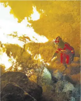  ?? UME / Efe ?? El incendio forestal de Villanueva de Viver (Castellón), en marzo.