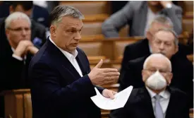  ?? FOTO: TAMAS KOVACS/AP-TT ?? Ungerns premiärmin­ister Viktor Orbán.