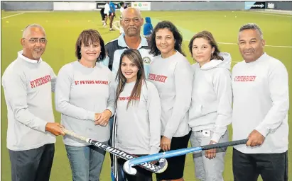  ?? Picture: FREDLIN ADRIAAN ?? WELL-ORGANISED: St Peters members serving on the committee which will host the KC March Easter hockey tournament next week are, front from left, Bruce Maree, Crystal Stuart, Andrea Marais, Anita Knipp, Carol Knipp, Keith Arnolds and, back, Neil...