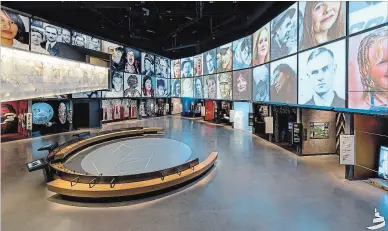 ?? CANADIAN MUSEUM FOR HUMAN RIGHTS VIA CP ?? A 360-degree screen is part of the Indigenous Perspectiv­es gallery at the Canadian Museum for Human Rights. The museum opened in 2014 and is one of the few national galleries outside the Ottawa region.