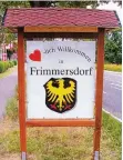  ?? FOTO: H. NELLEN ?? Besucher von Frimmersdo­rf werden jetzt herzlich begrüßt.