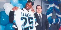  ?? RICK EGLINTON/TORONTO STAR FILE PHOTO ?? Some noteworthy U.S. players who came north to the CFL include, clockwise from top left, Vince Ferragamo with the Alouettes and Andre Rison and Raghib Ismail with the Argos.