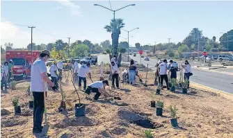  ?? / CORTESÍA COPARMEX ?? Inició la forestació­n del área en bulevar Abelardo L. Rodríguez.