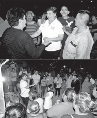  ??  ?? La alcaldesa Patricia Grado se reúne con dueños de los puestos del tianguis la colonia Valparaíso /CORTESÍA