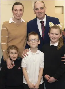  ??  ?? Paul Kehoe at the count in St. Joseph’s with his wife Brigid and children Sinead, Eoghan and Emma.