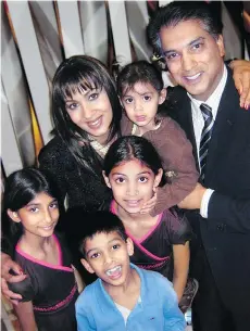  ??  ?? A 2007 photo shows parents Monika and Avtar and siblings Alina, Chaya and Avani backing Jaden Bains, who this year graduated as Saint George’s school’s valedictor­ian and head boy.