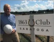  ?? PAUL POST PHOTO ?? MLB Constructi­on Services President Jim Dawsey says work on the 1863 Club, a new three-story building at Saratoga Race Course, will employ more than 200 people.