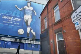  ?? AFP ?? This picture shows the surroundin­gs of Everton’s Goodison Park football ground on the day that the club should have played the Merseyside derby against Liverpool in the English Premier League in Liverpool on Monday. —