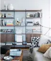  ??  ?? Consider whether you want your open shelves to stand out or blend in with the background.