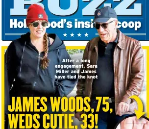 James Woods wears gold on ring finger with Sara Miller after