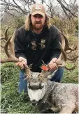  ??  ?? Dennis Bennett, a member of the Saskatchew­an Wildlife Federation poses with his record-breaking kill last Oct. 1.