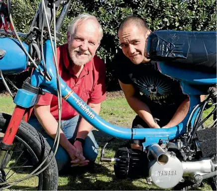  ?? SUPPLIED ?? Geoff Marshall, left, and son Dave will be tackling the TranzAlpin­e Scooter Safari on September 10.