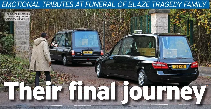  ?? The funeral procession arrives at High Wood Cemetery, Bulwell ??