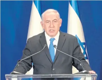  ?? Reuters ?? Netanyahu, ayer, durante un discurso al país, en Jerusalén