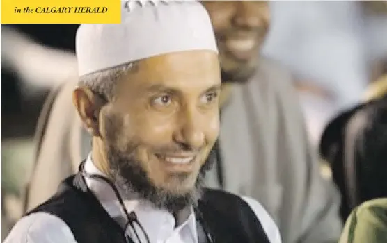  ?? YOUTUBE ?? Abdu Albasset Egwilla, above, a former Ottawa imam seen in a video allegedly promoting violent jihad in Libya, has been linked by American authoritie­s to Salman Abedi, who British authoritie­s believe is responsibl­e for the suicide-bombing of an Ariana...