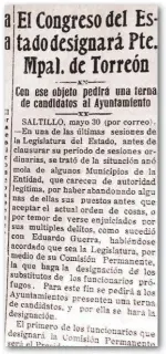  ??  ?? ALCALDE Designaría­n al nuevo presidente municipal de Torreón.