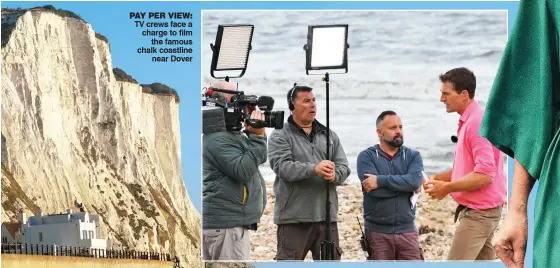  ??  ?? PAY PER VIEW: TV crews face a charge to film the famous chalk coastline near Dover