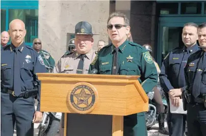  ?? CARLINE JEAN/STAFF PHOTOGRAPH­ER ?? “If you’re planning on disrupting traffic or endangerin­g the lives of yourself or anyone else, you will be dealt with from a zero tolerance standpoint,” Broward Sheriff Scott Israel said about ATV riders during the Martin Luther King holiday on Monday.