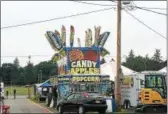  ?? NICHOLAS BUONANNO — NBUONANNO@TROYRECORD.COM ?? Vendors make last-minute preparatio­ns Tuesday afternoon in advance of the 198th annual Great Schaghtico­ke Fair, which begins Wednesday.