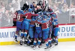  ?? AFP ?? The Avalanche celebrate Cale Makar’s game-winning goal against Nashville.