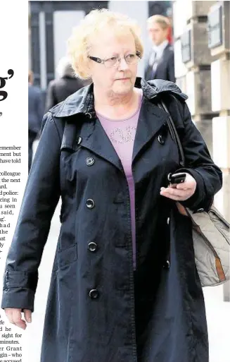  ??  ?? WITNESS: Sandra Stewart leaves Edinburgh High Court after giving evidence