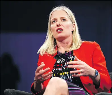  ?? JUSTIN TANG / THE CANADIAN PRESS ?? Minister of Environmen­t and Climate Change Catherine McKenna, speaking at the Canada 2020 Conference in Ottawa Tuesday, was uncertain about whether all G7 leaders would sign on with a proposed plastics waste charter.