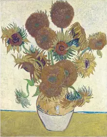  ??  ?? The iconic Sunflowers by Vincent van Gogh.