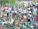  ?? PTI ?? The protest at Chandigarh­mohali border on Tuesday.