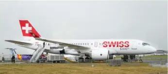  ?? FIONA HANSON/THE ASSOCIATED PRESS ?? Bombardier has progressed on its turnaround plan, delivering a CS100 to Swiss Internatio­nal Air Lines in June.