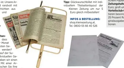  ??  ?? Tipp: Um nur 5 Euro gibt’s ein Geburtstag­sbillet mit individuel­lem Titelseite­nlayout