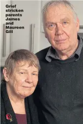  ?? Picture: SWNS ?? Grief stricken parents James and Maureen Gill