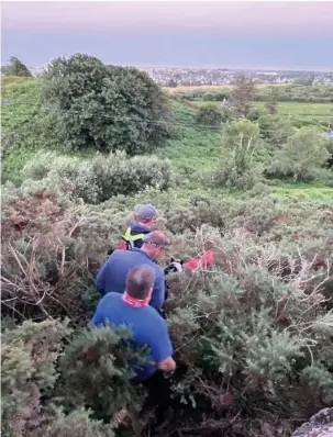  ??  ?? Aberglasgl­yn search teams look for Robert Davies