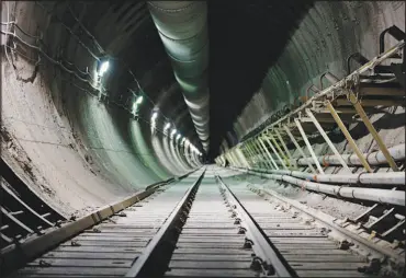  ?? JOHN LOCHER / AP FILE (2015) ?? The interior of the proposed Yucca Mountain nuclear waste repository 90 miles north of Las Vegas is seen in this 2015 file photo. This week, a subcommitt­ee of the U.S. House of Representa­tives took a step toward starving the project of funding for fiscal year 2022 by approving a funding bill that doesn’t include a revival of Yucca Mountain.