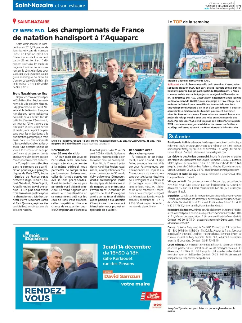 Les championna­ts de France de natation handisport à l’Aquaparc ...