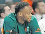 ?? DAVID SANTIAGO/TNS ?? Miami guard Bruce Brown Jr. will be dressed but is not expected to play this afternoon.