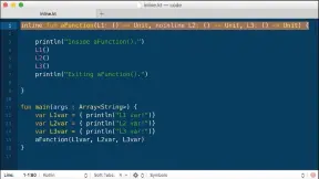  ??  ?? Here’s the source code of inline.kt, which illustrate­s inline functions in Kotlin.