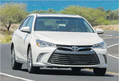  ??  ?? From the slimmed-down lights and mesh under-bumper grille (XSE) through the sleek side profile to the twin tailpipes, the
latest Camry has more substance and road presence than one has come to expect from Toyota.