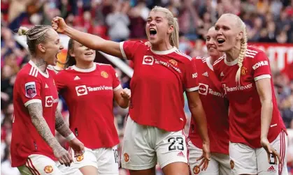  ?? Game. Photograph: Martin Rickett/PA ?? The departure of Alessia Russo (centre) from Manchester United this summer has raised concerns over the increased amount of money in the women’s