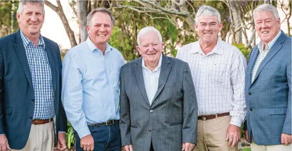  ?? Photo: LucyRC Photograph­y ?? RECOGNITIO­N DESERVED: Proud to have been inducted into the Queensland Business Leaders Hall of Fame are (from left) Denis, Joe, Henry, Neill and John Wagner.