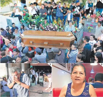  ?? FOTOS: ALEX PÉREZ/AELJANDRO AMADOR ?? (1) El sepelio de doña Bertha Rodríguez se llevó a cabo ayer en la capital. (2) José Girón, esposo de la víctima, no dejó de llorar después del deceso de su pareja. (3) Foto en vida de Bertha Rodríguez.
