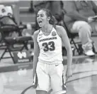  ?? MICHAEL WOODS/AP ?? The Dallas Wings selected Sapulpa native and Arkansas guard Chelsea Dungee fifth overall in the 2021 WNBA Draft.